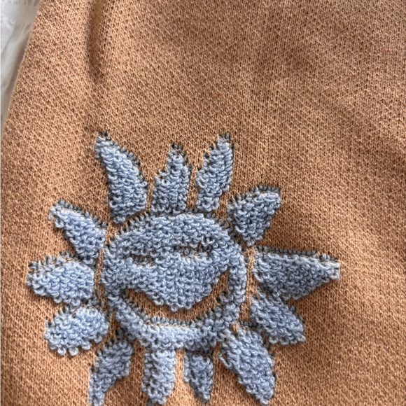 Trendyol Tan Sleeveless Sweater with Blue Collar Fun Design - Picture 3 of 11